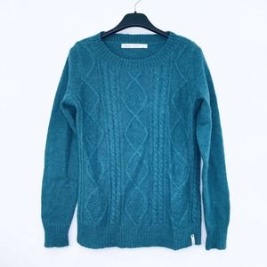 Woolrich Small Sweater Teal Blue Diamond Knit